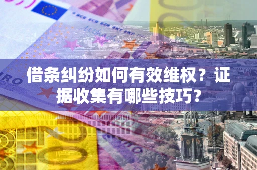 济南借条纠纷如何有效维权？证据收集有哪些技巧？